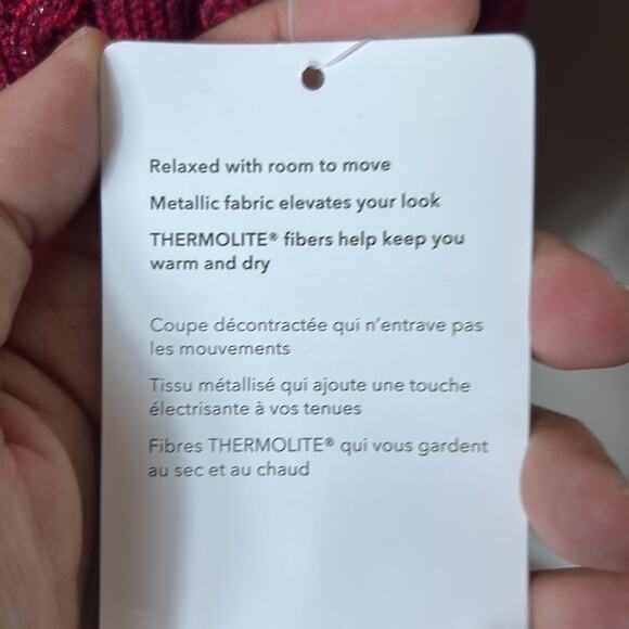 NWT Athleta decadent red metallic crew neck sweater - Picture 12 of 13